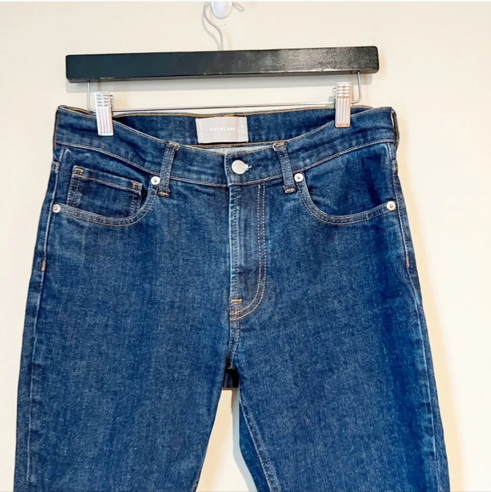 Everlane Dark Wash Rigid Denim Skinny / Slim Straight Jeans Sz 29 Ankle - Picture 4 of 8